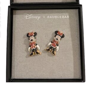 1 Pair Disney x BaubleBar Sparkle Bling Gemstone Minnie Mouse NWT Earrings